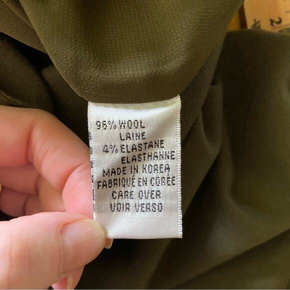 Anne Klein Wool Blend Dress Pants Women’s Size 12 Trousers‎ Olive High Waist - Picture 7 of 10